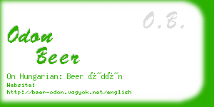 odon beer business card